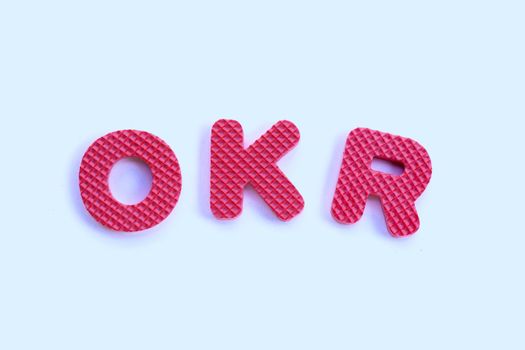 OKR alphabets on white background.