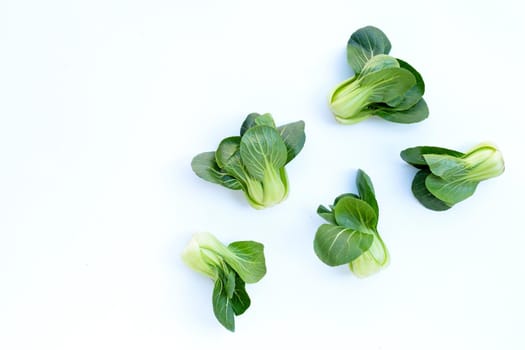 Bok choy on white background.