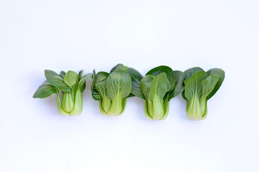 Bok choy on white background.