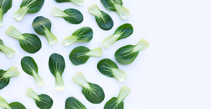 Bok choy on white background.