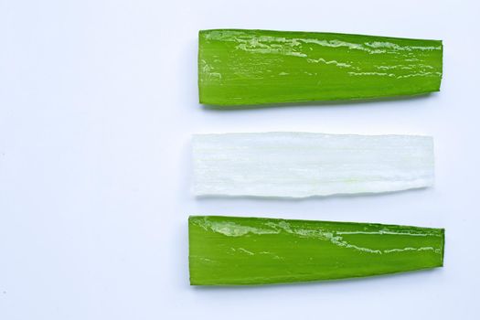 Aloe vera is a popular medicinal plant for health and beauty. Top view