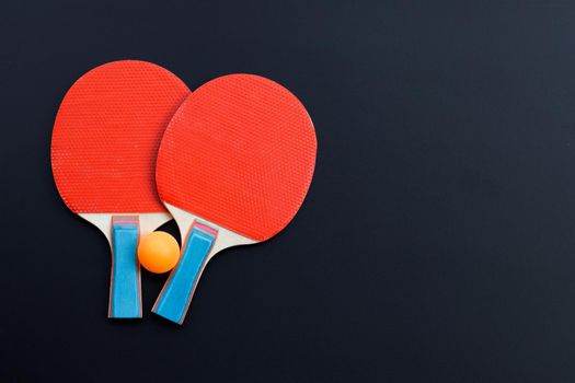Table tennis equipment racket and ball. Sport for health concept