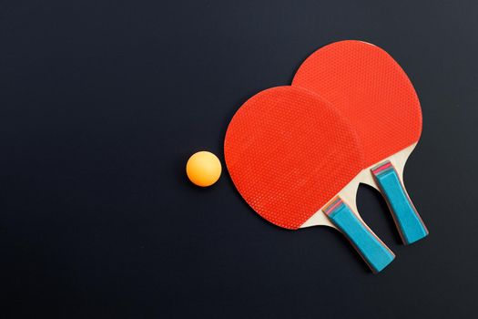 Table tennis equipment racket and ball. Sport for health concept