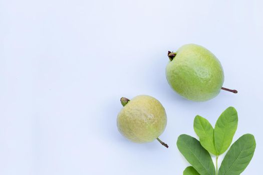 Fresh guava on white background.