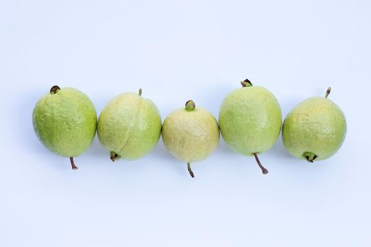 Fresh guava on white background.