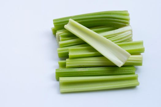 Fresh celery on white background.
