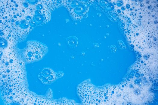 Frame made of detergent foam bubble. Top view