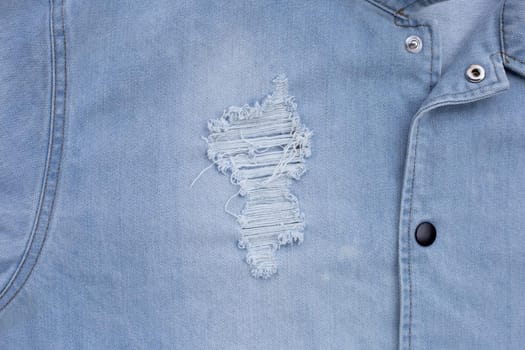 Close up jeans shirt texture. Copy space