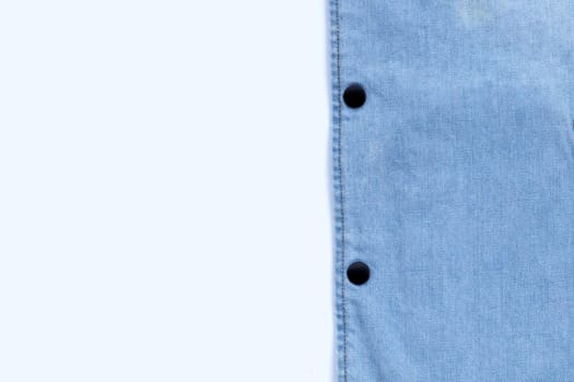 Jeans shirt texture on background. white background.