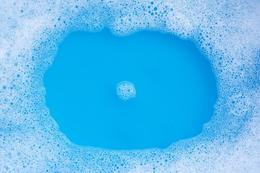 Frame made of detergent foam bubble. Top view