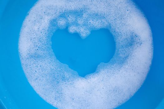Frame made of detergent foam bubble. Top view