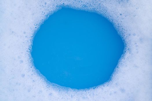 Frame made of detergent foam bubble. Top view