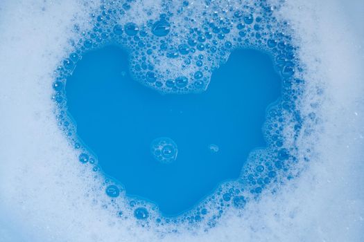 Frame made of detergent foam bubble. Top view