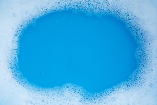 Frame made of detergent foam bubble. Top view