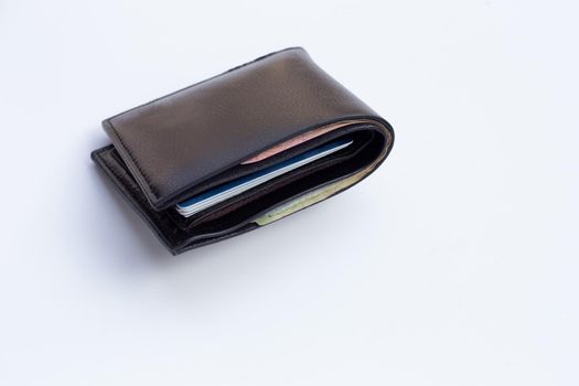 Black wallet isolated on white background