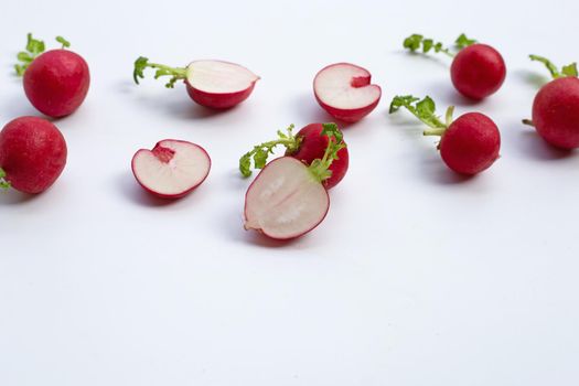 Fresh radish on white background. 