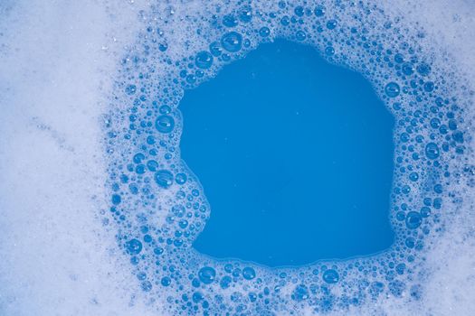 Frame made of detergent foam bubble. Top view