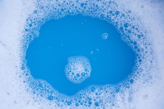 Frame made of detergent foam bubble. Top view