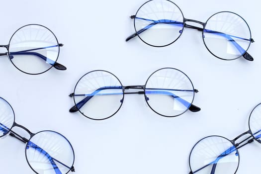 Eye Glasses on white background. Copy space