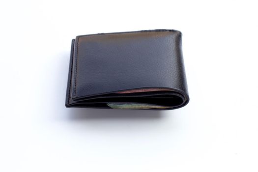 Black wallet isolated on white background