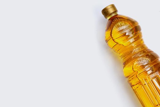 Rice bran oil on white background.