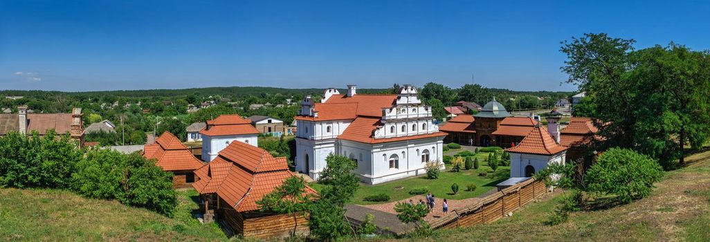 Chyhyryn, Ukraine 07.12.2020. Restored Bohdan Khmelnytskyi residence in Chyhyryn, Ukraine, on a sunny summer day