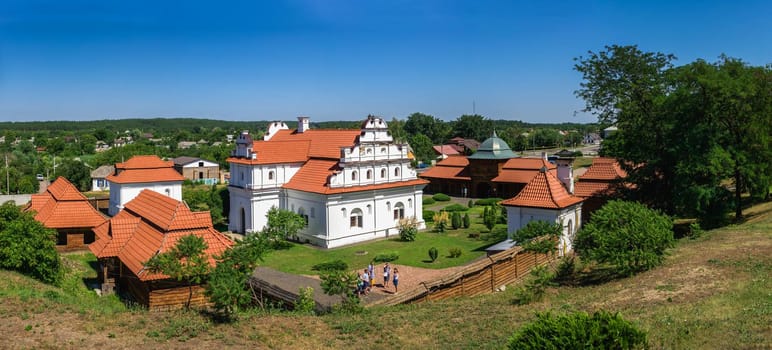 Chyhyryn, Ukraine 07.12.2020. Restored Bohdan Khmelnytskyi residence in Chyhyryn, Ukraine, on a sunny summer day