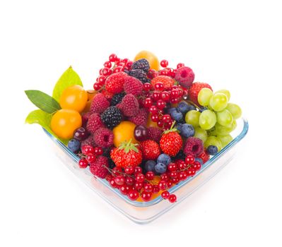 berry mix isolated on a white background.