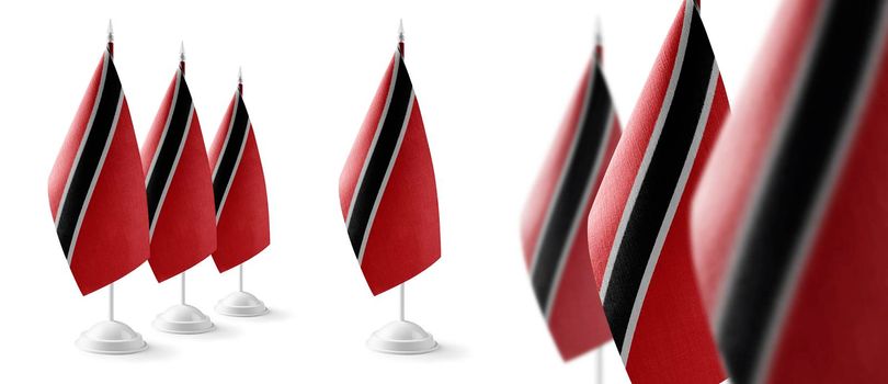 Set of Trinidad and Tobago national flags on a white background.