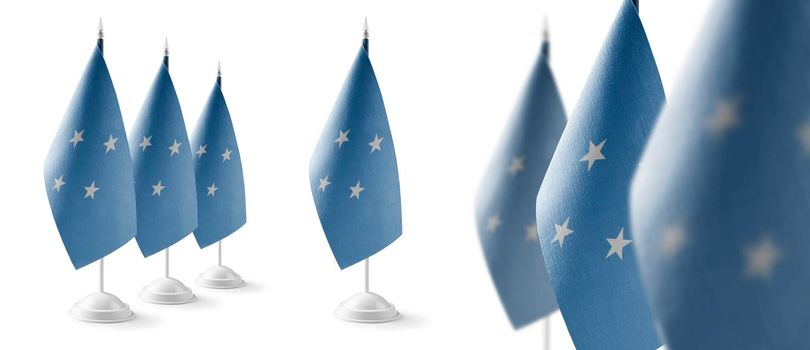 Set of Federated States Micronesia national flags on a white background.