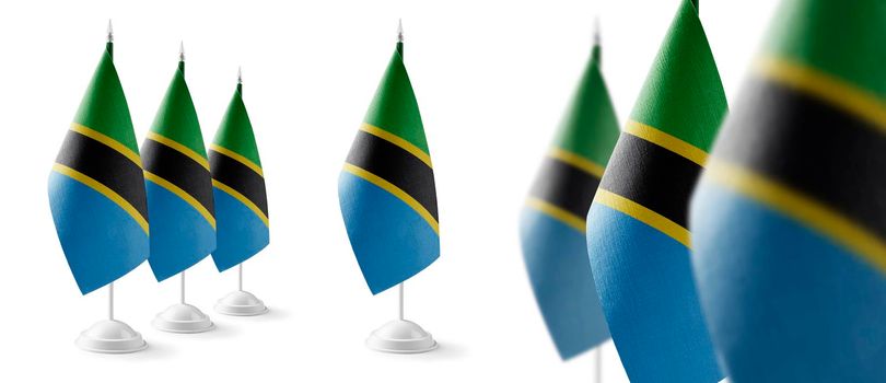 Set of Tanzania national flags on a white background.