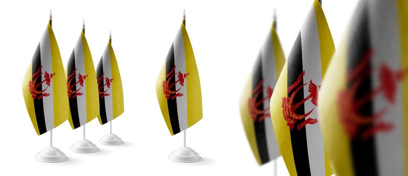 Set of Brunei national flags on a white background.