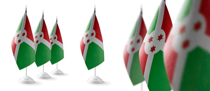 Set of Burundi national flags on a white background.