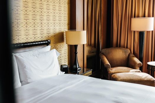 Interior of a Luxury Bedroom in Five star hotel room