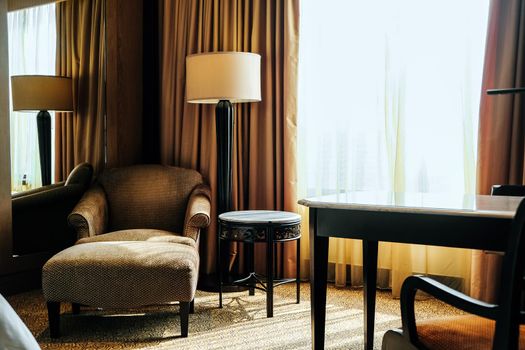Interior of a Luxury Bedroom in Five star hotel room