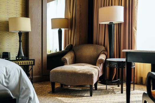 Interior of a Luxury Bedroom in Five star hotel room