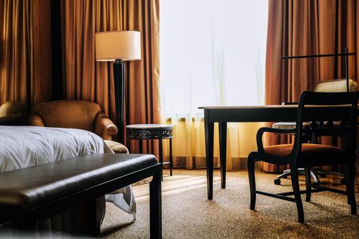Interior of a Luxury Bedroom in Five star hotel room