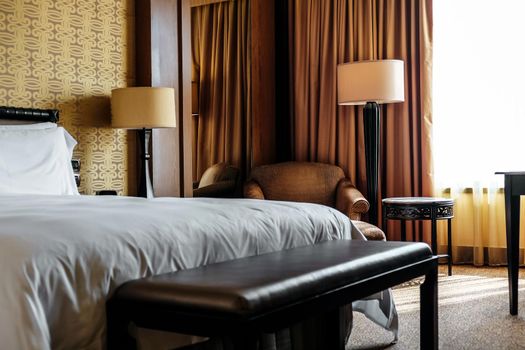 Interior of a Luxury Bedroom in Five star hotel room