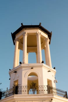 Sochi, Krasnodar region. The building of the sea station against the blue sky.