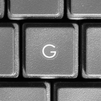 Letter G key on computer keyboard keypad