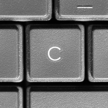 Letter C key on computer keyboard keypad
