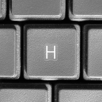 Letter H key on computer keyboard keypad