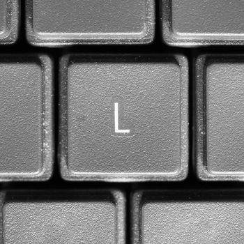 Letter L key on computer keyboard keypad
