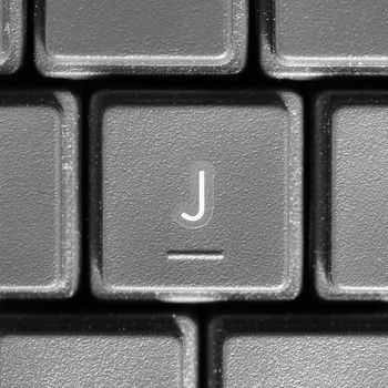 Letter J key on computer keyboard keypad