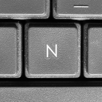 Letter N key on computer keyboard keypad
