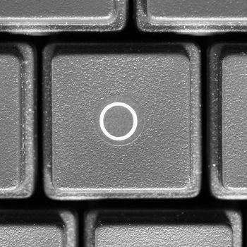Letter O key on computer keyboard keypad