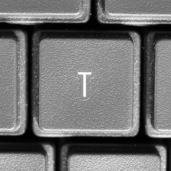 Letter T key on computer keyboard keypad