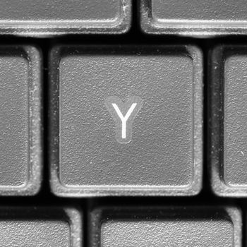 Letter Y key on computer keyboard keypad