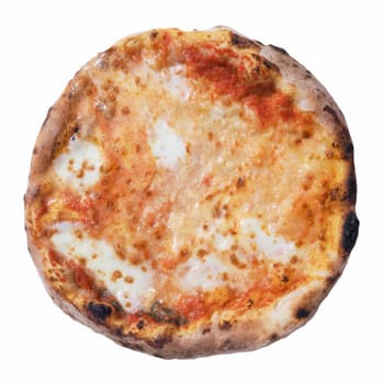 Italian pizza margherita isolated over white background