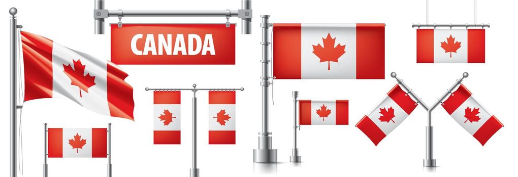 Vector set of the national flag of Canada in various creative designs.